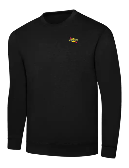Black 7.8 oz Ring Spun Crew Sweatshirt w/Sunoco Logo
