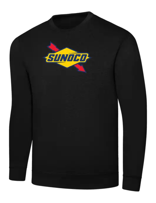 Black 7.8 oz Ring Spun Crew Sweatshirt w/Sunoco Logo