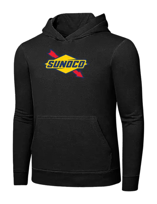 Jet Black 7.8 oz Ring Spun Hooded Sweatshirt w/Sunoco Logo