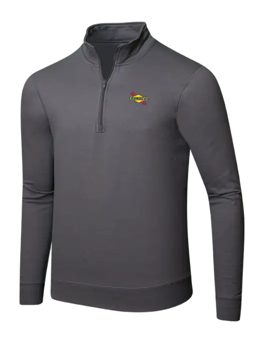 Charcoal 8.5 oz Ring Spun 1/4 Zip Pullover Sweatshirt w/Sunoco Logo