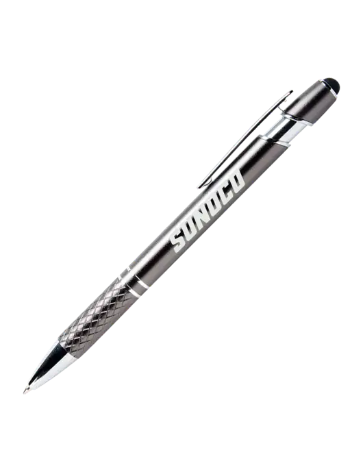 Valencia Gunmetal Stylus Pen - Black Ink w/Sunoco Logo