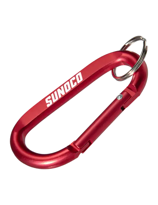 Red Carabiner & Key Ring w/Sunoco Logo