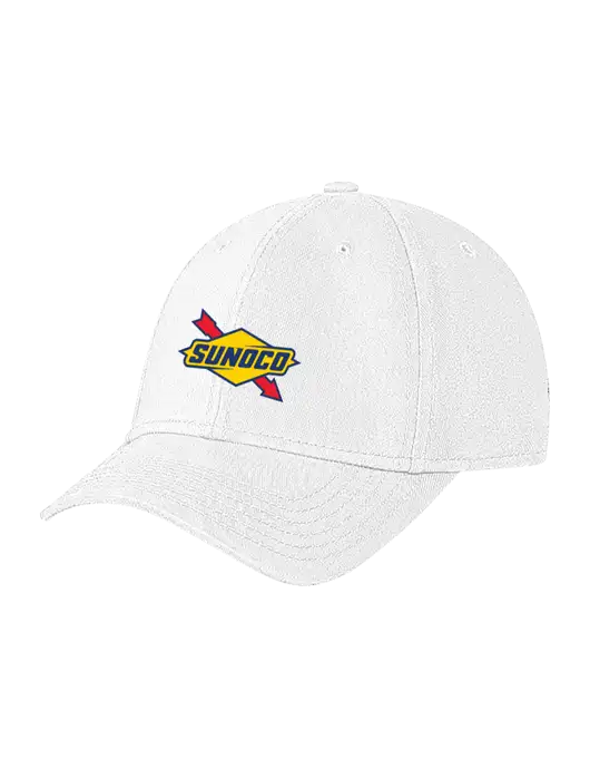 White Structured Soft Snap Closure Hook & Loop Cap w/Sunoco Logo