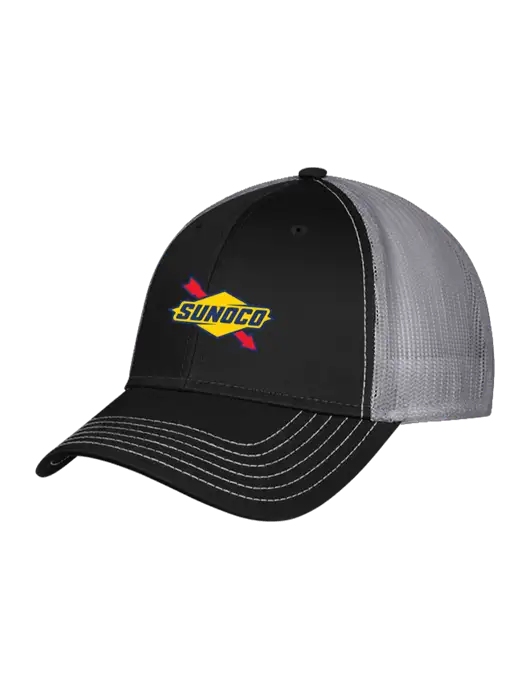 Black & Grey Mesh Trucker Cap Snap Back w/Sunoco Logo
