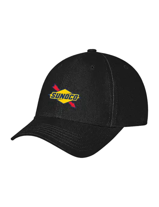 Black Structured Soft Snap Closure Hook & Loop Cap w/Sunoco Logo