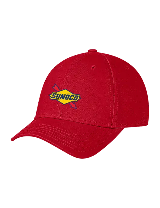 Red Structured Soft Snap Closure Hook & Loop Cap w/Sunoco Logo