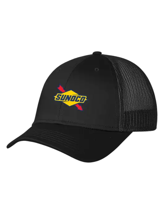 Black Mesh Trucker Cap Snap Back w/Sunoco Logo