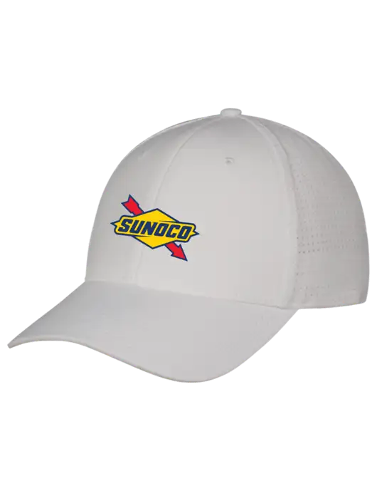 White Performance Stretchable Cap Hook & Loop w/Sunoco Logo