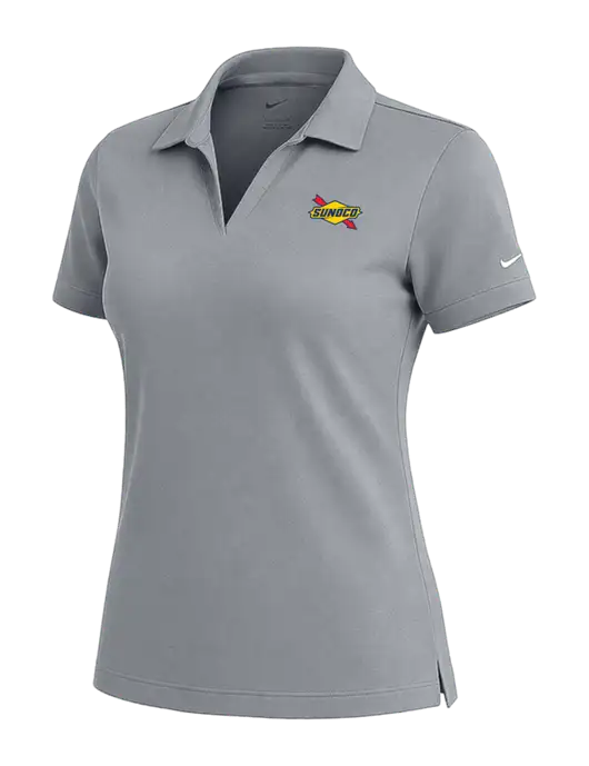 NIKE Medium Grey Womens Dri-Fit Micro Pique Polo w/Sunoco Logo