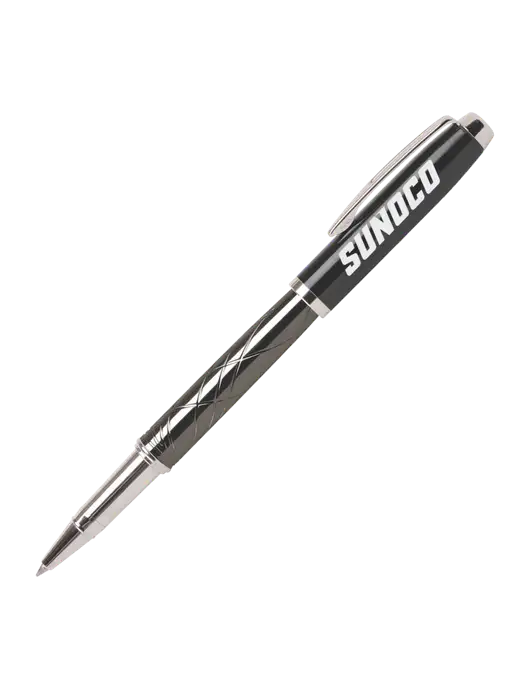 Modernist Black Rollerball Pen - Black Ink w/Sunoco Logo