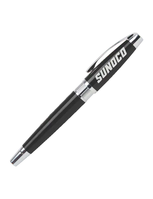 Masscotti Black Rollerball Pen - Black Ink w/Sunoco Logo