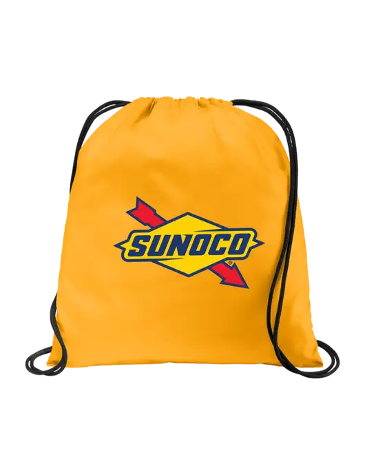 Drawstring Gold Cinch Pack w/Sunoco Logo