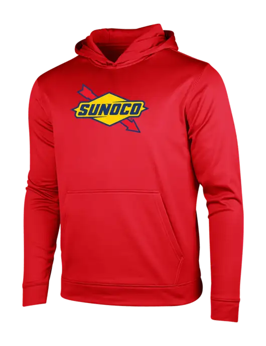 Deep Red Sport-Wick Fleece Hooded Pullover w/Sunoco Logo