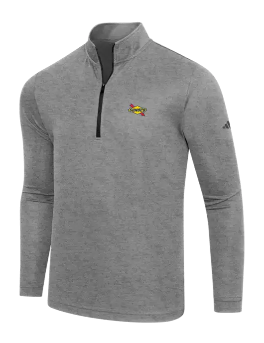Adidas Black Heather  Lightweight Quarter Zip Pullover w/Sunoco Logo