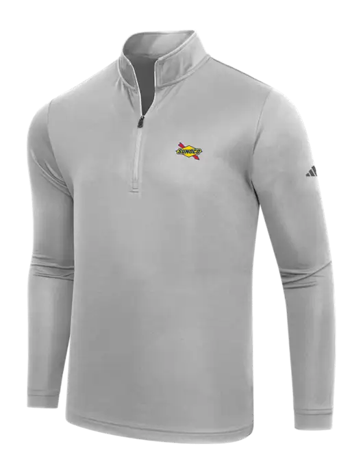 Adidas Medium Grey  Lightweight Quarter Zip Pullover w/Sunoco Logo