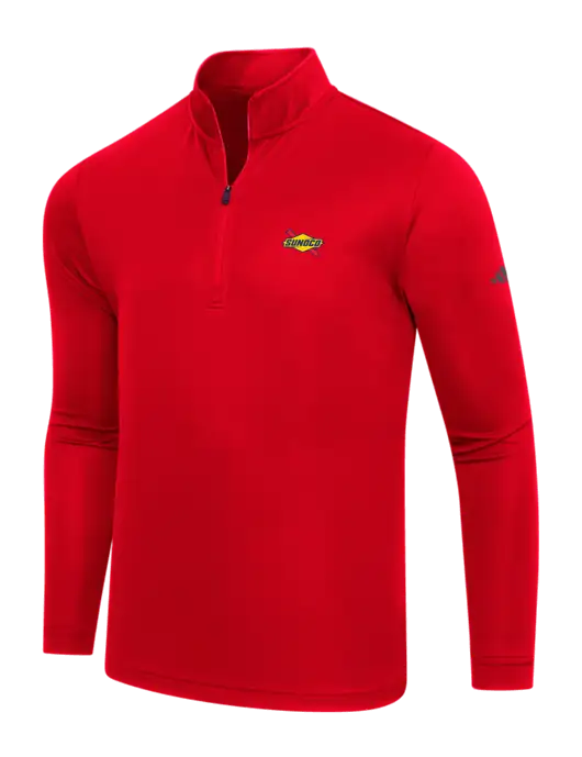 Adidas Red Lightweight Quarter Zip Pullover w/Sunoco Logo