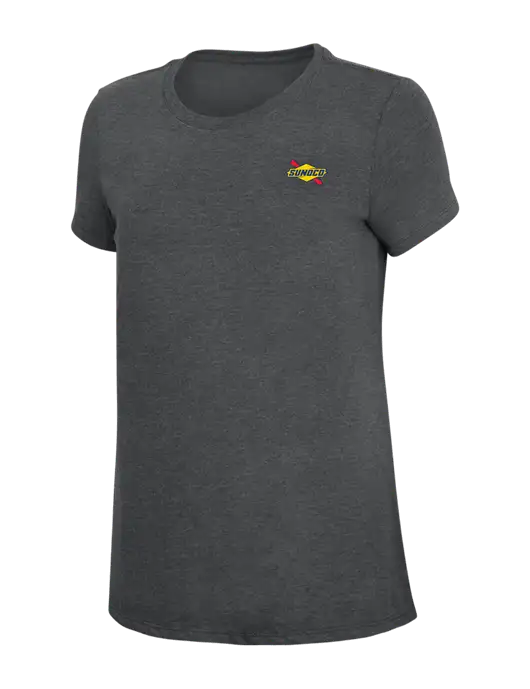 Womens Simply Soft Charcoal 4.5oz Poly/Combed Ring Spun Cotton T-Shirt w/Sunoco Logo