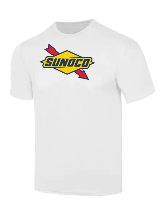 Simply Soft White 4.5oz  Poly/Combed Ring Spun Cotton T-Shirt w/Sunoco Logo