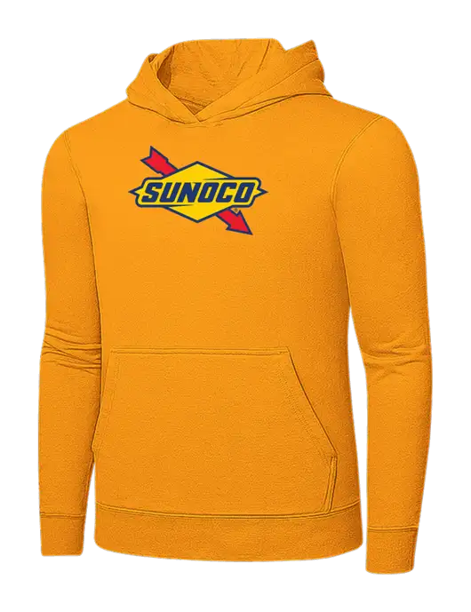Yellow Gold 7.8 oz Ring Spun Hooded Sweatshirt w/Sunoco Logo