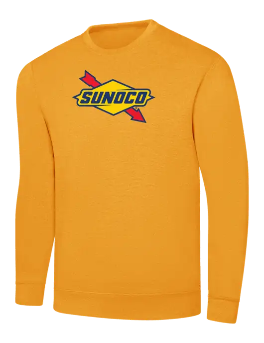 Gold 7.8 oz Ring Spun Crew Sweatshirt w/Sunoco Logo