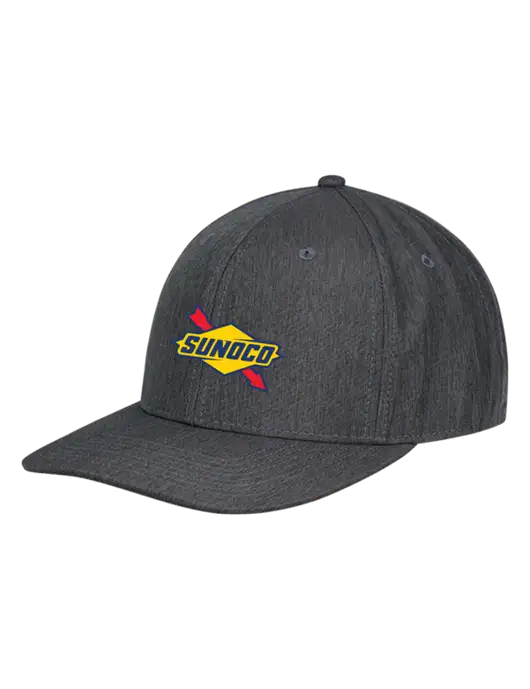Premium Modern Structured Twill Heathered Charcoal Snapback Cap w/Sunoco Logo