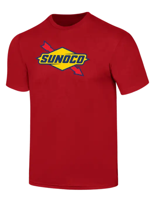 Simply Soft Red 4.5oz  Poly/Combed Ring Spun Cotton T-Shirt w/Sunoco Logo