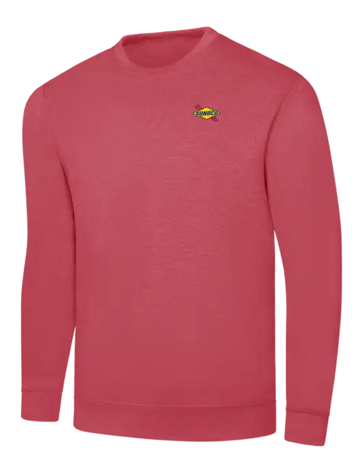 Heather Red 7.8 oz Ring Spun Crew Sweatshirt w/Sunoco Logo