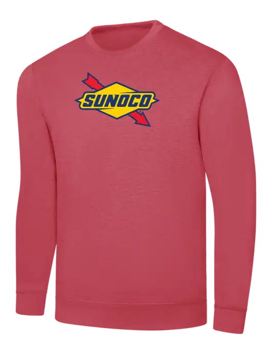 Heather Red 7.8 oz Ring Spun Crew Sweatshirt w/Sunoco Logo