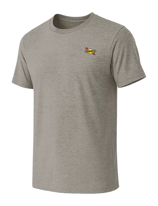 BELLA+CANVAS Heather Medium Brown CVC Short Sleeve Tee w/Sunoco Logo