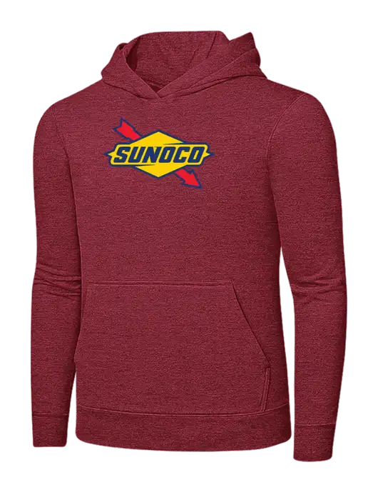 Heather Red 7.8 oz Ring Spun Hooded Sweatshirt w/Sunoco Logo