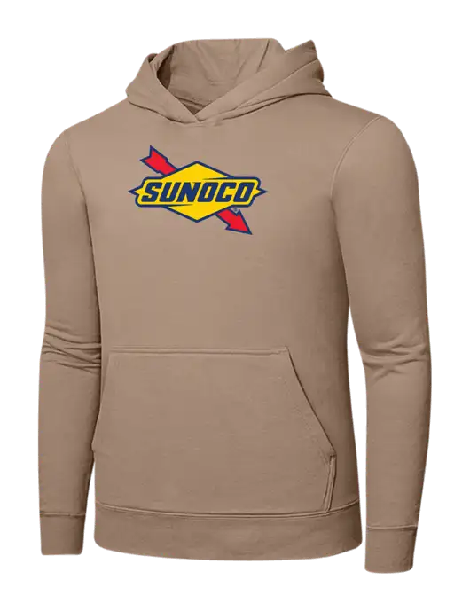 Sand 7.8. oz Ring Spun Hooded Sweatshirt w/Sunoco Logo