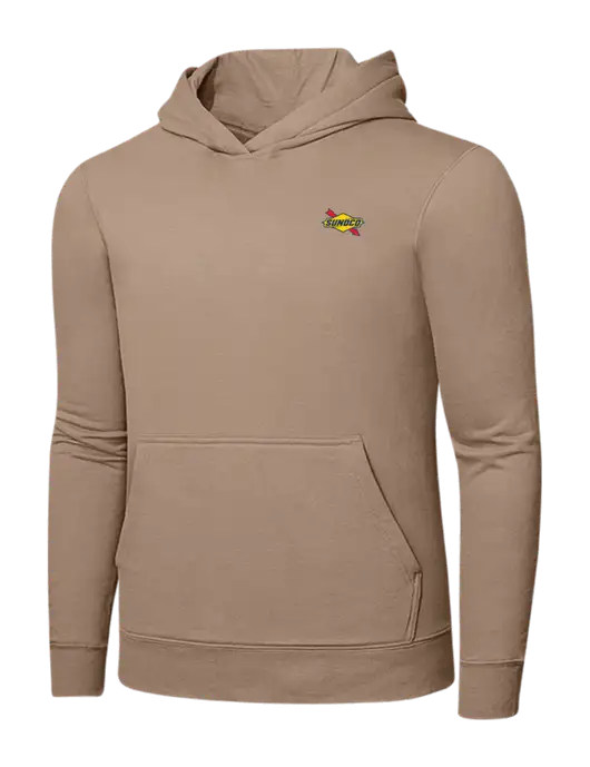 Sand 7.8. oz Ring Spun Hooded Sweatshirt w/Sunoco Logo