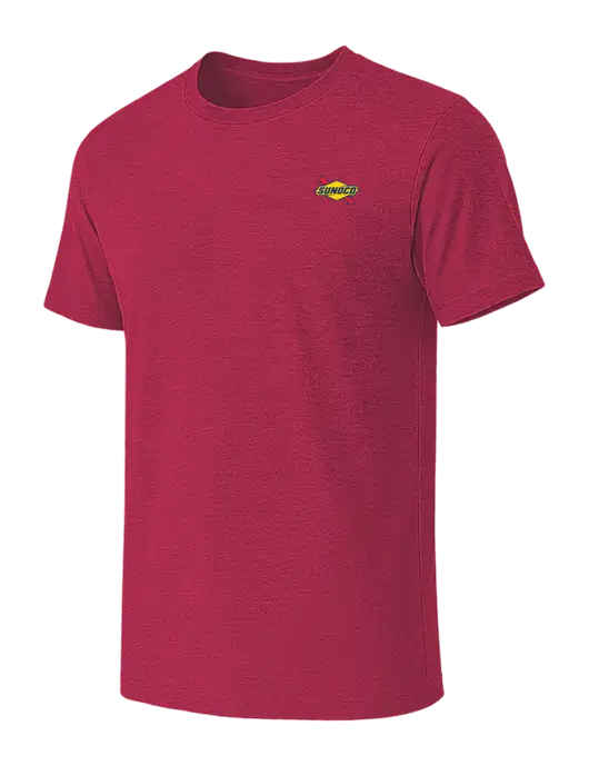 BELLA+CANVAS Heather Raspberry CVC Short Sleeve Tee w/Sunoco Logo