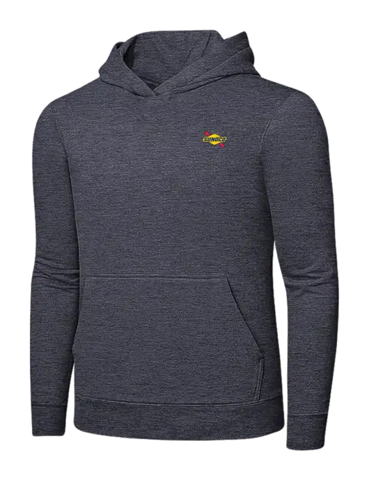 Heather Navy 7.8 oz Ring Spun Hooded Sweatshirt w/Sunoco Logo