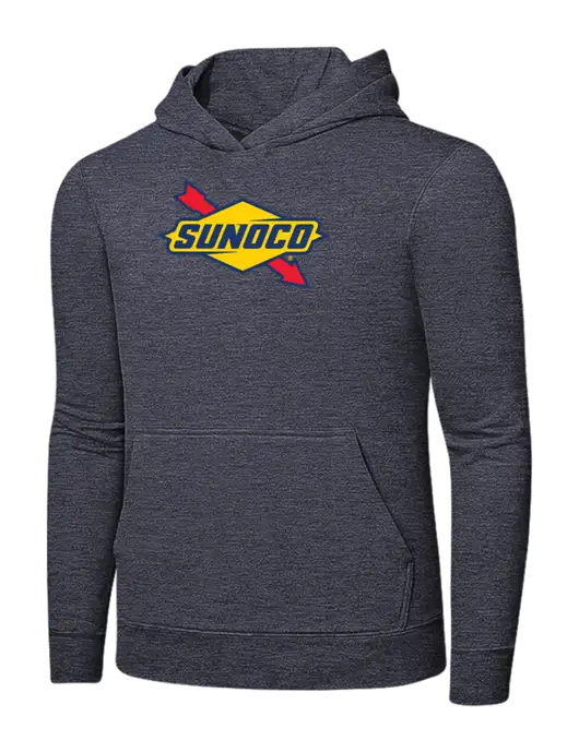 Heather Navy 7.8 oz Ring Spun Hooded Sweatshirt w/Sunoco Logo
