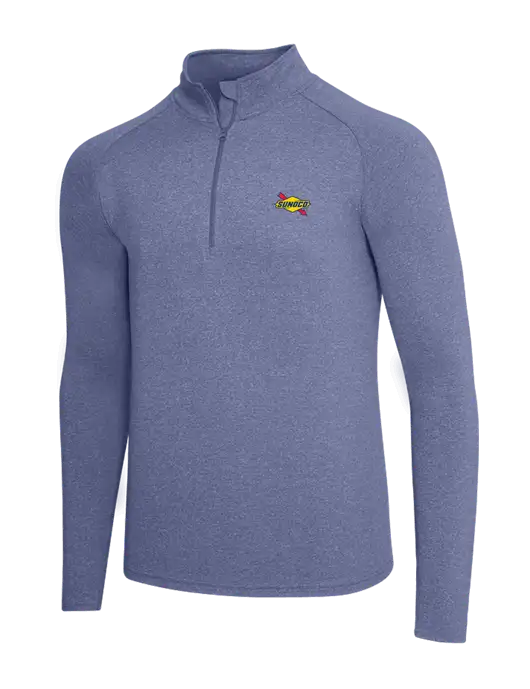 Navy Heather Sport Wick Stretch 1/4 Zip Pullover w/Sunoco Logo
