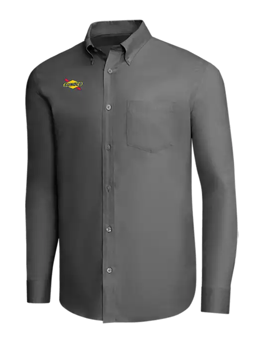 Brooks Brothers Dark Grey Wrinkle-Free Stretch Pinpoint Shirt w/Sunoco Logo