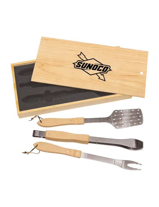 Wood BBQ Gift Set w/Sunoco Logo