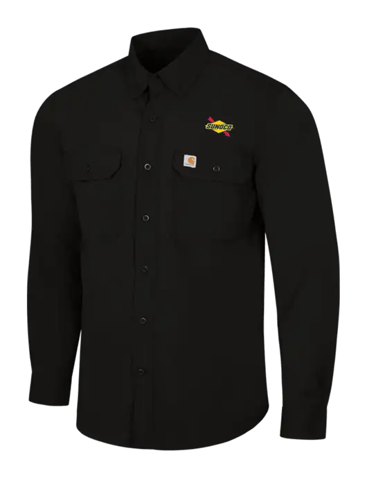 Carhartt Force Black Solid Long Sleeve Shirt w/Sunoco Logo