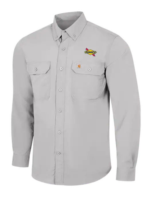 Carhartt Force Light Grey Solid Long Sleeve Shirt w/Sunoco Logo