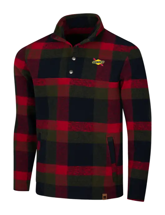 Russell Outdoors Red/Black Plaid Basin Snap Pullover w/Sunoco Logo