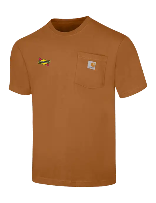 Carhartt Workwear Light Brown Pocket Short Sleeve T-Shirt w/Sunoco Logo