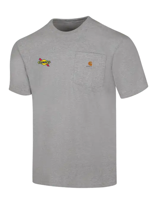 Carhartt Workwear Light Grey Heather Pocket Short Sleeve T-Shirt w/Sunoco Logo