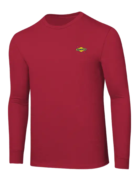 Core Blend Red Long Sleeve Tee w/Sunoco Logo