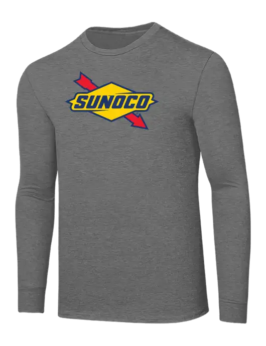 Core Blend Medium Grey Heather Long Sleeve Tee w/Sunoco Logo