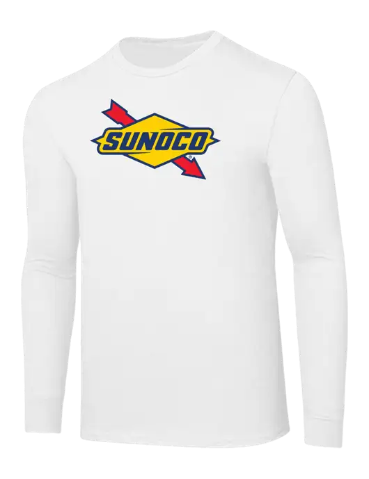 Core Blend White Long Sleeve Tee w/Sunoco Logo