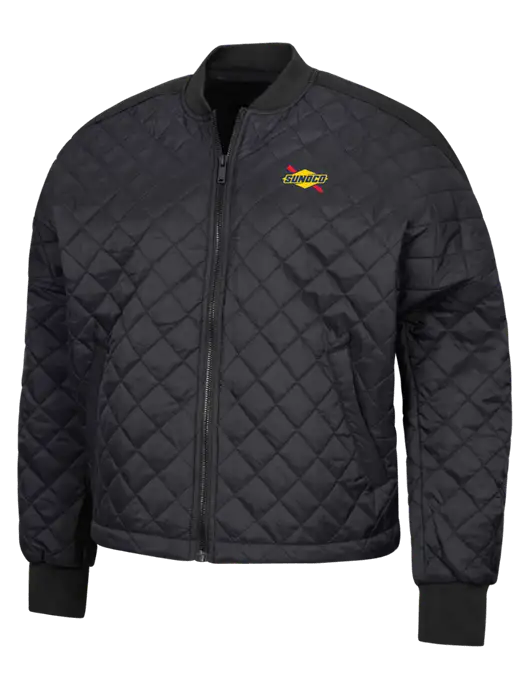 Mercer+Mettle Black Womens Boxy Quilted Jacket w/Sunoco Logo