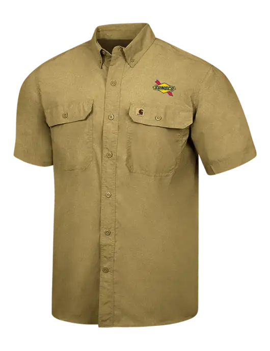 Carhartt Force Dark Tan Solid Short Sleeve Shirt w/Sunoco Logo