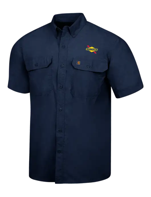 Carhartt Force Navy Solid Short Sleeve Shirt w/Sunoco Logo