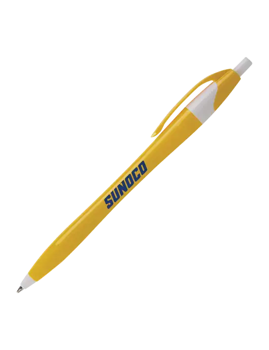 Novella Yellow/White Breeze Pen - Blue Ink w/Sunoco Logo